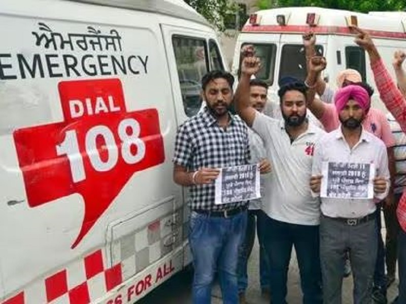 Employees serving in 108 ambulances in Punjab will go on strike from August 4